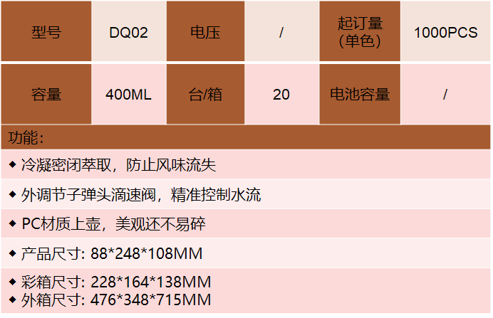 八边形冰滴咖啡壶 (DQ02)